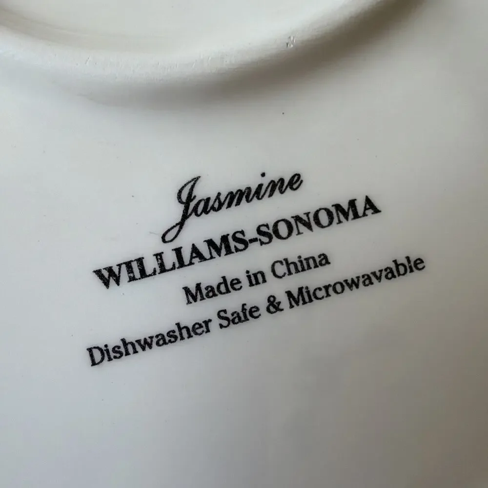 Williams Sonoma Jasmine Divided Luncheon Appetizer Snack Plate set of 6 green